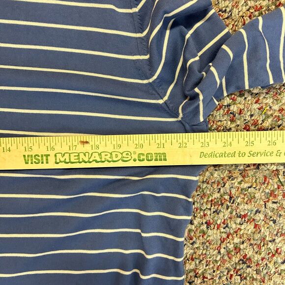 Boss Hugo Boss Blue Stripe 100% Cotton Lightweight Crewneck LS Sweater Size XL - Picture 10 of 12